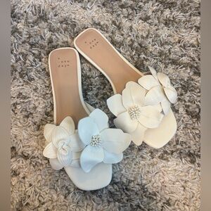 a new day Cream Floral Slide Mules